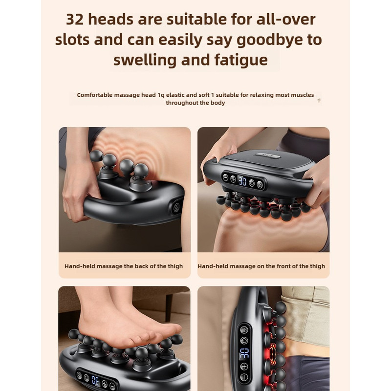 Professional Deep Tissue Massage Gun 32 Heads High Quality Wireless Frequency Vibration Red Light M 4