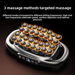 professional deep tissue massage gun, 32 heads, high quality, wireless, frequency vibration, red light masajeador