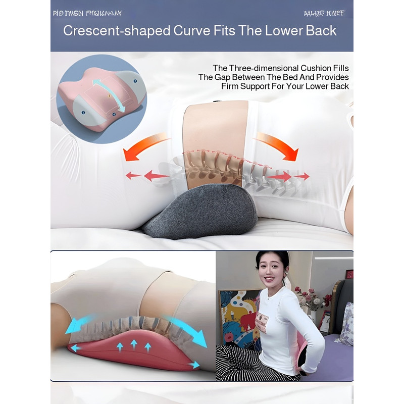 Lumbar Support Bed Cushion, Ergonomic Lumbar Pillow, Sleeping Lumbar Pillow Cushion, Lumbar Protrusion Sleep Special