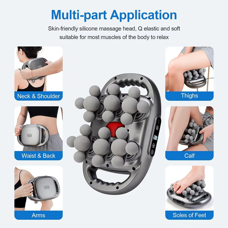 High Frequency Vibration Fascia Gun 22 Heads Muscle Massager For Back Waist Neck Shoulder Body Mass 5