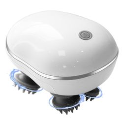 deep tissue electric scalp head massager, vibrating shoulder neck arm leg relax, kneading cat pet massage