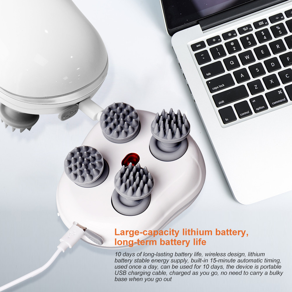 Deep Tissue Electric Scalp Head Massager, Vibrating Shoulder Neck Arm Leg Relax, Kneading Cat Pet Massage