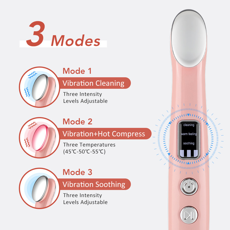 Vibration Eye Massage Device Rechargeable Hot Compress Eye Massager Eye Bags Fine Lines Reduction D 1