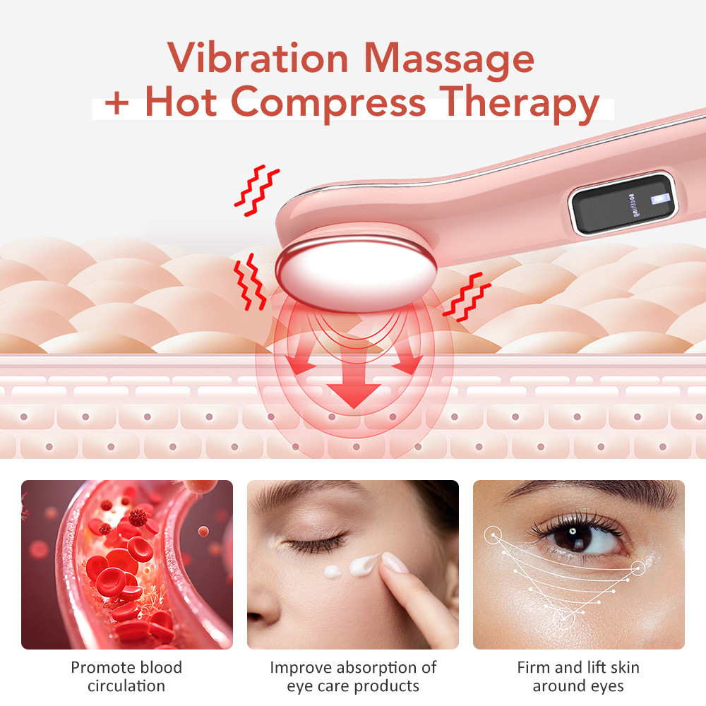 Vibration Eye Massage Device Rechargeable Hot Compress Eye Massager Eye Bags Fine Lines Reduction D 2
