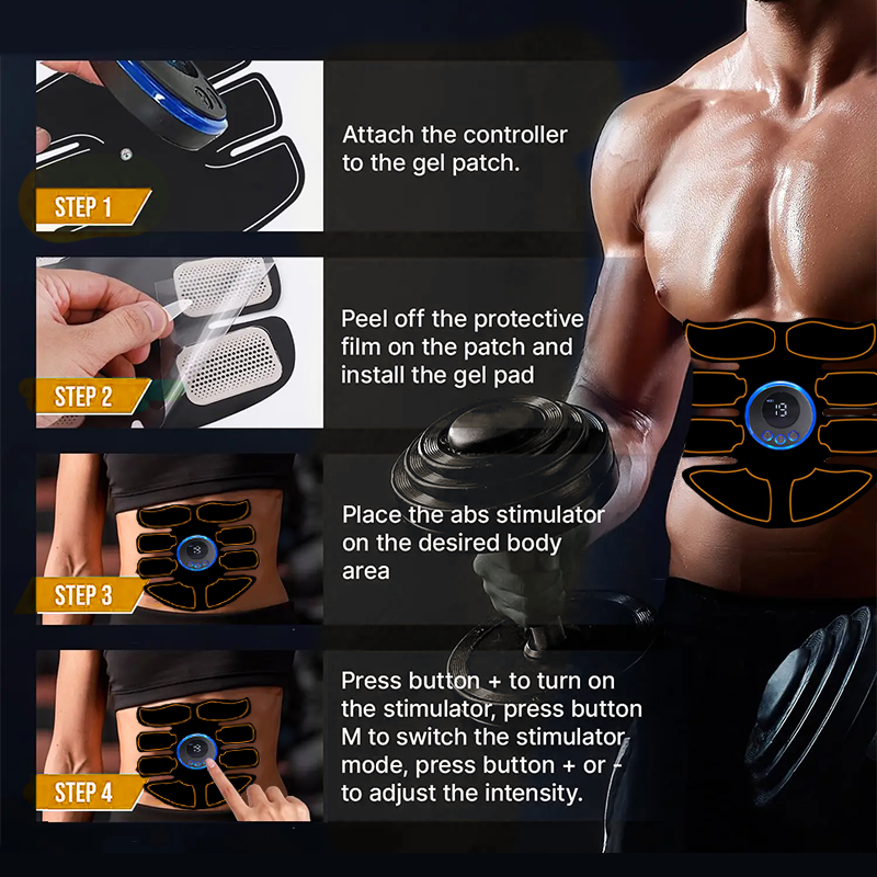 Muscle Stimulator Fitness Weight Loss EMS ABS Stimulator Muscle Toner Massager Abdominal Training S 1