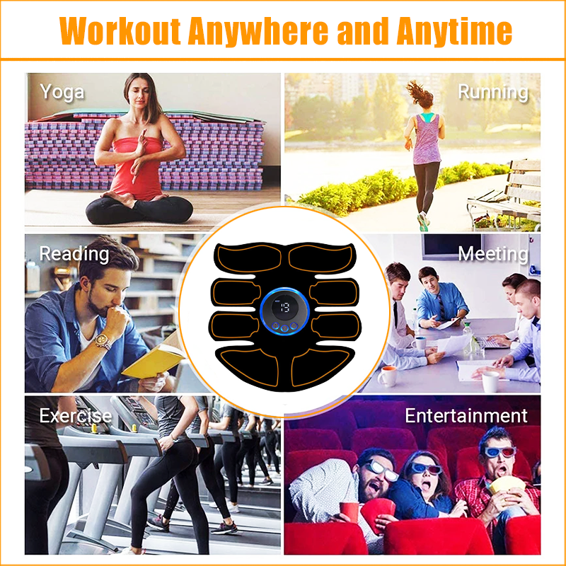 Muscle Stimulator Fitness Weight Loss EMS ABS Stimulator Muscle Toner Massager Abdominal Training S 3