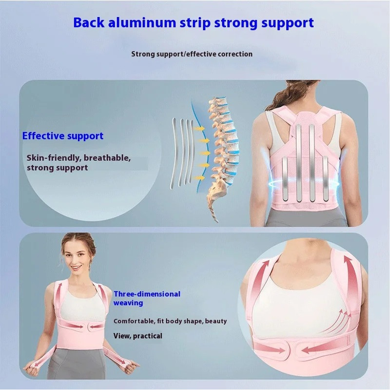 Adjustable Lightweight Back Brace, Posture Corrector for Women and Men, Straightener for Hunchback Scoliosis