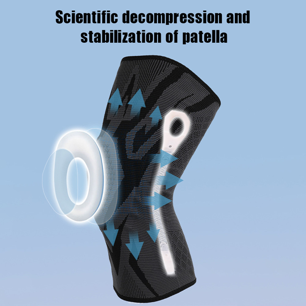 High Elastic Breathable Knee Sleeves Knee Brace Silicone Pads Spring Support Basketball Sports Guar 1