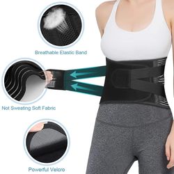 lower back brace, adjustable lumbar support belt, waist trainer, spine decompression, anti-skid, breathable for men