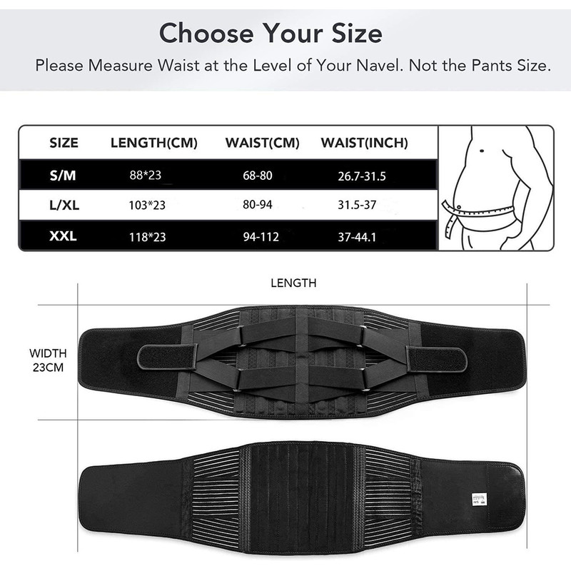 Lower Back Brace Adjustable Lumbar Support Belt Waist Trainer Spine Decompression Antiskid Breathab 3