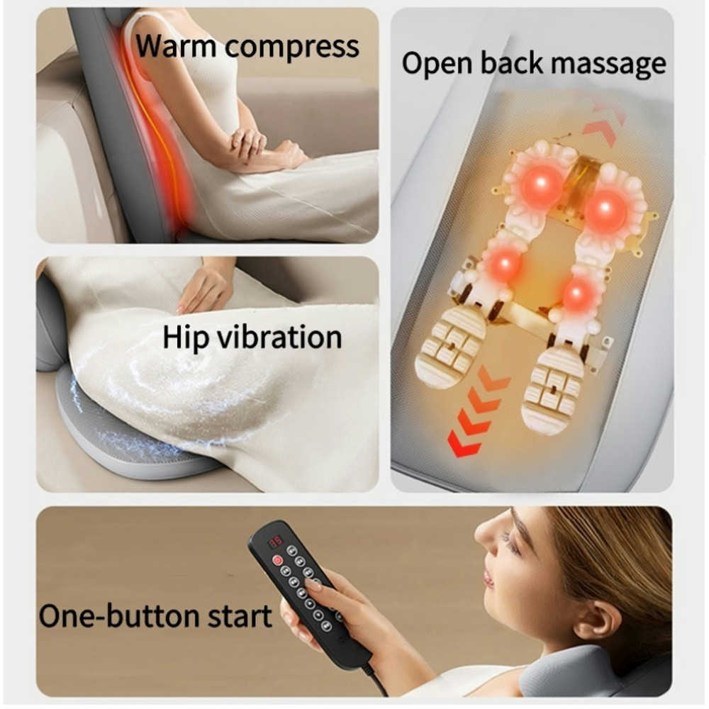 Massage Chair Pad With Heat Shiatsu Full Body Massager Neck Back Shoulder Massage Cushion Home Offi 2