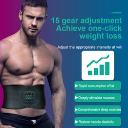 ems muscle stimulator, electric abdominal toning belt, body slimming massager, heating warm waist, fitness, weight loss
