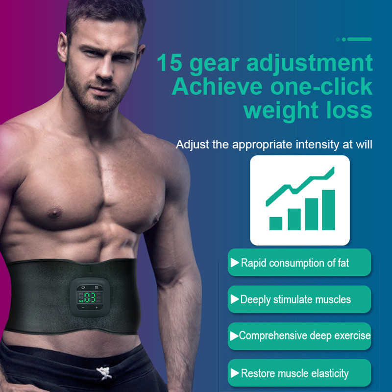 EMS Muscle Stimulator Electric Abdominal Toning Belt Body Slimming Massager Heating Warm Waist Fitn