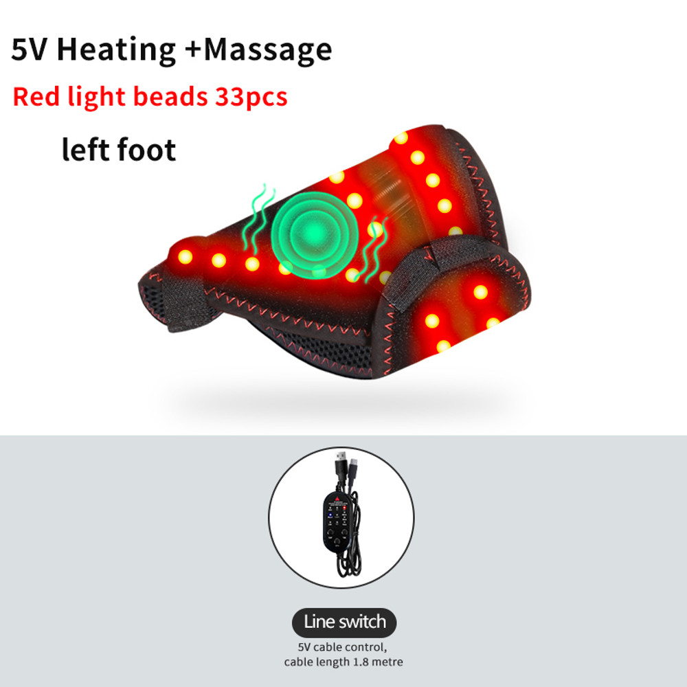 Heated Ankle Massager Electric Foot Brace 3 Gears Vibration Massage Joint Sprain Pain Relief Wrap 2