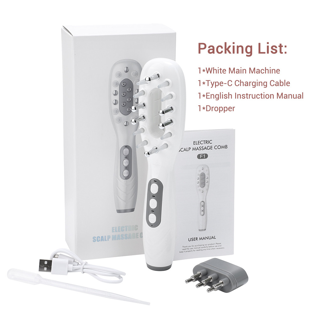 LED Colored Light Hair Comb, Micro Current Massage, Electric Hair Conditioner, Hot Compress, Scalp Care, Radio Frequency