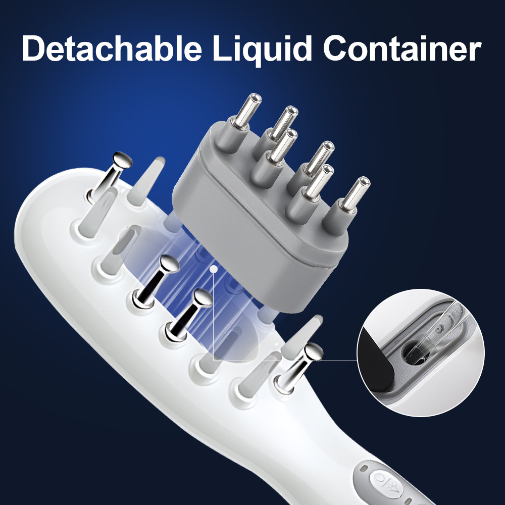 LED Colored Light Hair Comb, Micro Current Massage, Electric Hair Conditioner, Hot Compress, Scalp Care, Radio Frequency