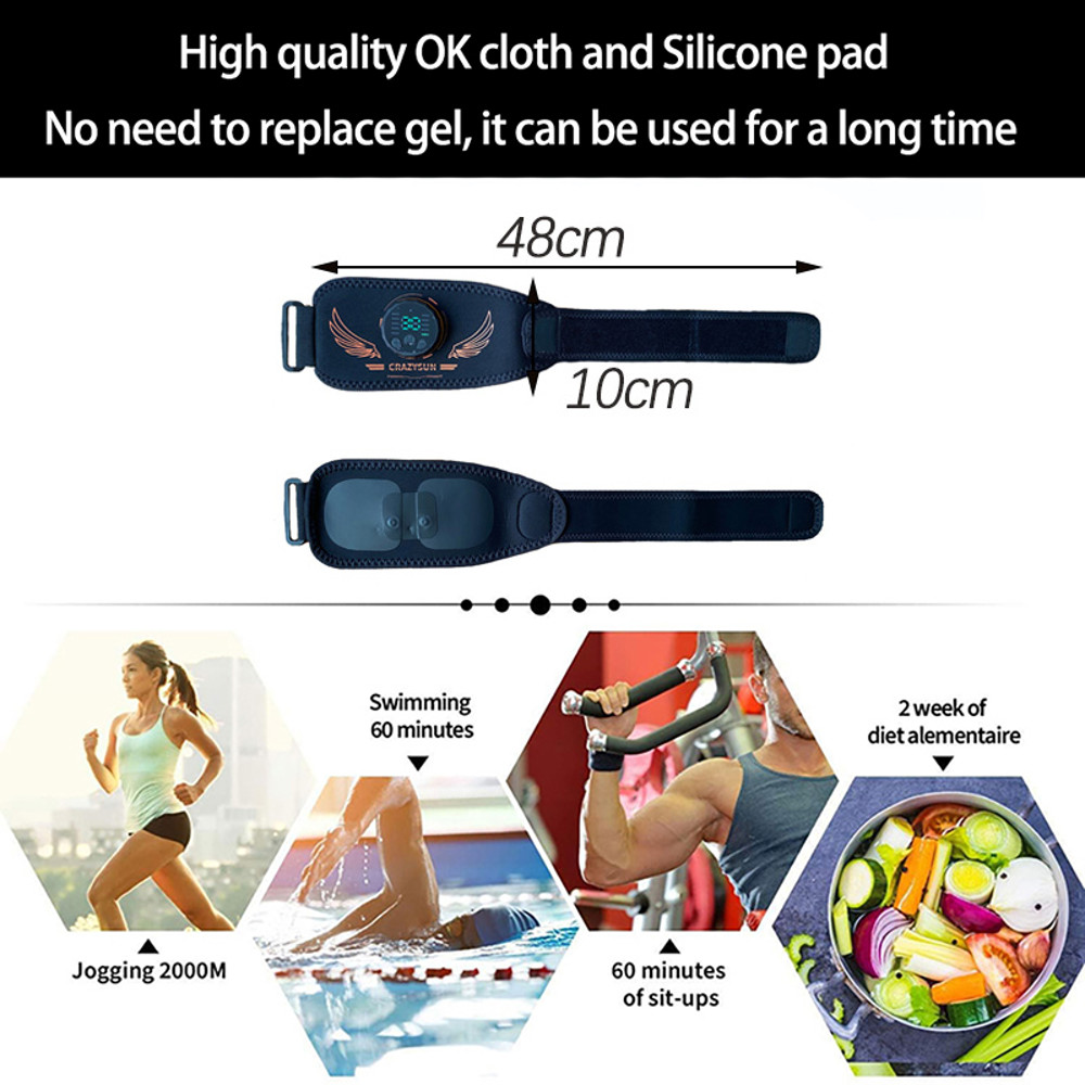 EMS Muscle Stimulator, Smart Muscle Toner, Arm Shaping Trainer, USB Recharge, Weight Loss Massager, Home Gym Fitness