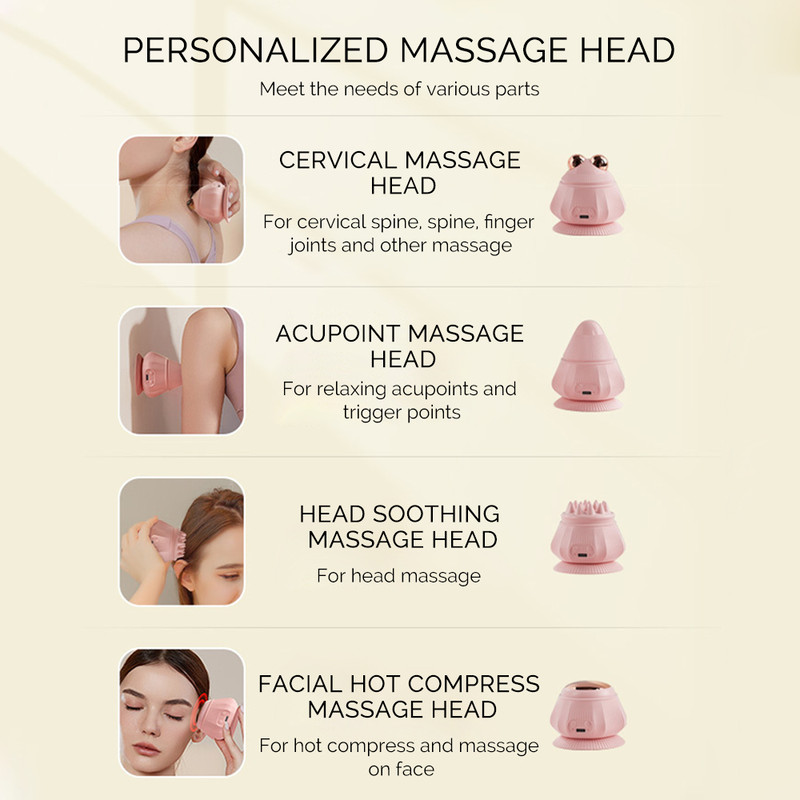 Vibration Fascia Ball, 4-in-1 Electric Body Massager, Neck Back Waist Head Muscle Relaxation