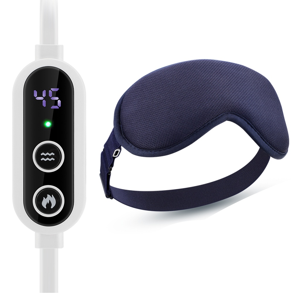 Vibration Heated Eye Mask USB Charging, Relieve Eye Fatigue Warm Sleep Shade, Dry Eyes Massage Eye Mask for Home Office