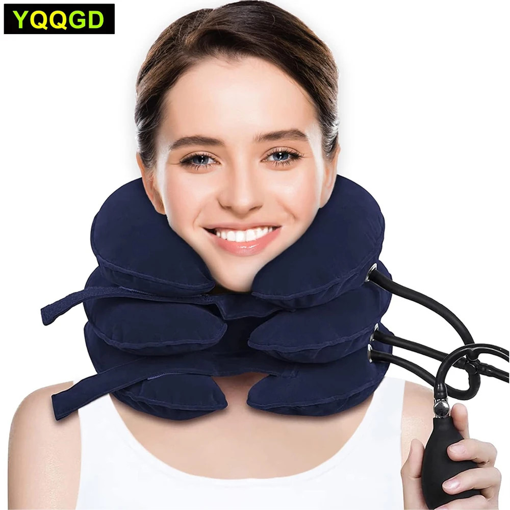 Inflatable Cervical Neck Traction Device, Neck Support Cushion, Body Relaxing Neck Pillow Massage