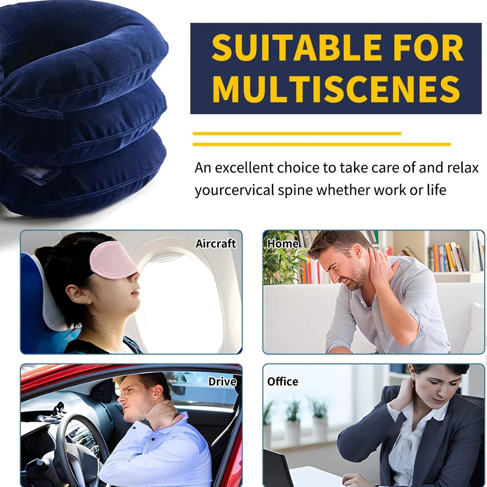 Inflatable Cervical Neck Traction Device, Neck Support Cushion, Body Relaxing Neck Pillow Massage