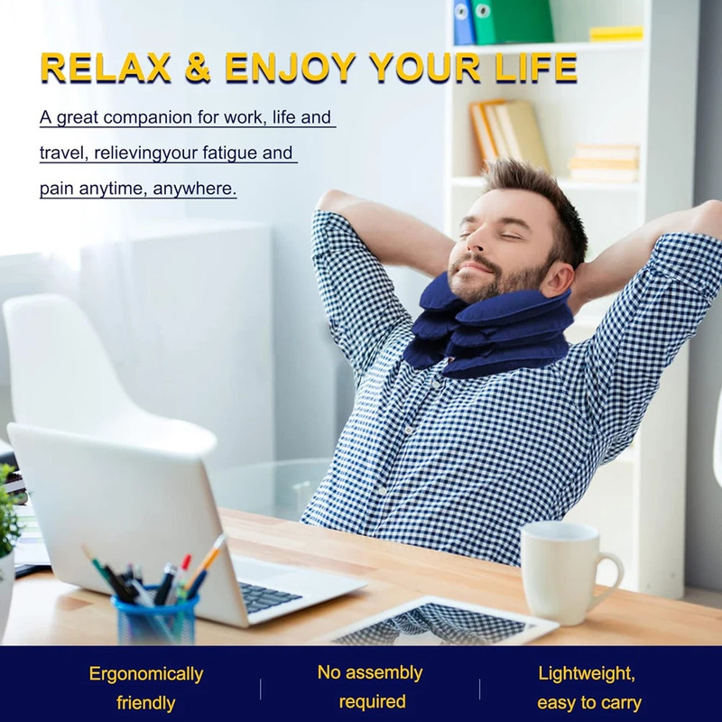 Inflatable Cervical Neck Traction Device, Neck Support Cushion, Body Relaxing Neck Pillow Massage