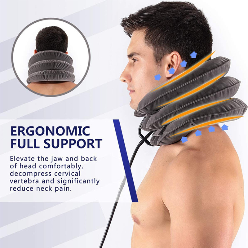 Inflatable Cervical Neck Traction Device, Neck Support Cushion, Body Relaxing Neck Pillow Massage