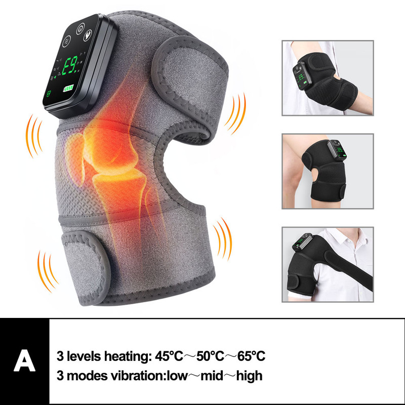 3 in 1 Massager for Shoulder Elbow Hot Compress, Electric Heated Vibration Knee Massage Pad Muscle Relaxation Thermal