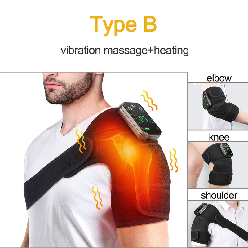 Heated Shoulder Steamer Belt, Smart Vibration Shoulder Massager, Electric Massage Machine with Temp Control
