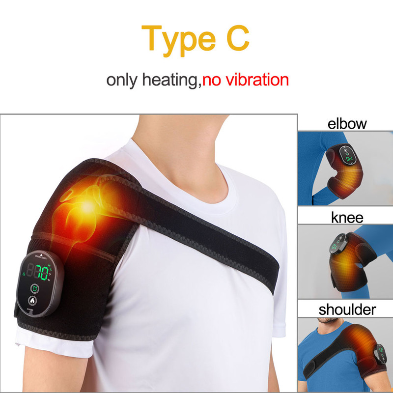 Heated Shoulder Steamer Belt, Smart Vibration Shoulder Massager, Electric Massage Machine with Temp Control