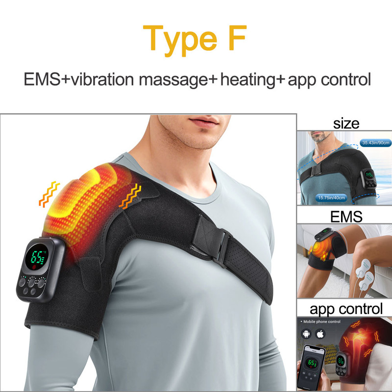 Heated Shoulder Steamer Belt, Smart Vibration Shoulder Massager, Electric Massage Machine with Temp Control