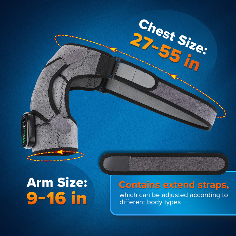 Shoulder Steamer Brace Vibration Heated Pad Electric Heating Support Belt For Shoulder Knee Muscle 5