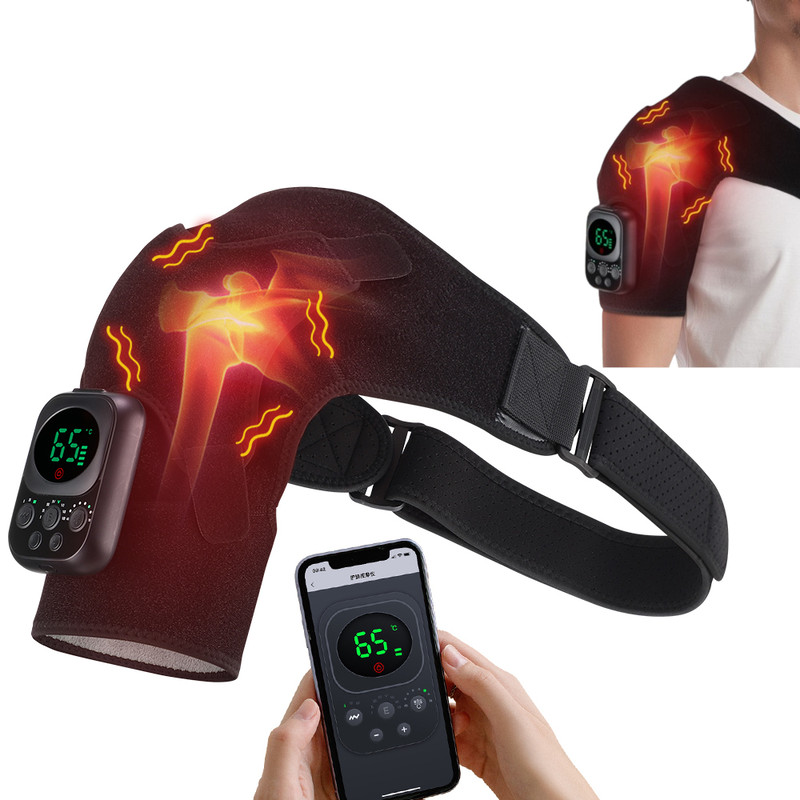 Electric App Control Massage Pads Heating Shoulder Massager Vibration Belt Shoulder Knee Massages B 0