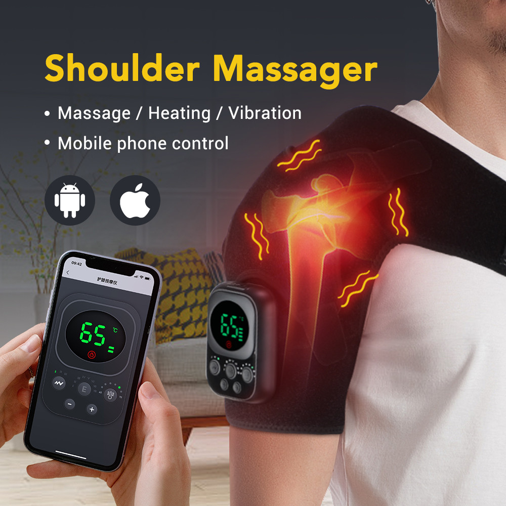 Electric App Control Massage Pads Heating Shoulder Massager Vibration Belt Shoulder Knee Massages B 1