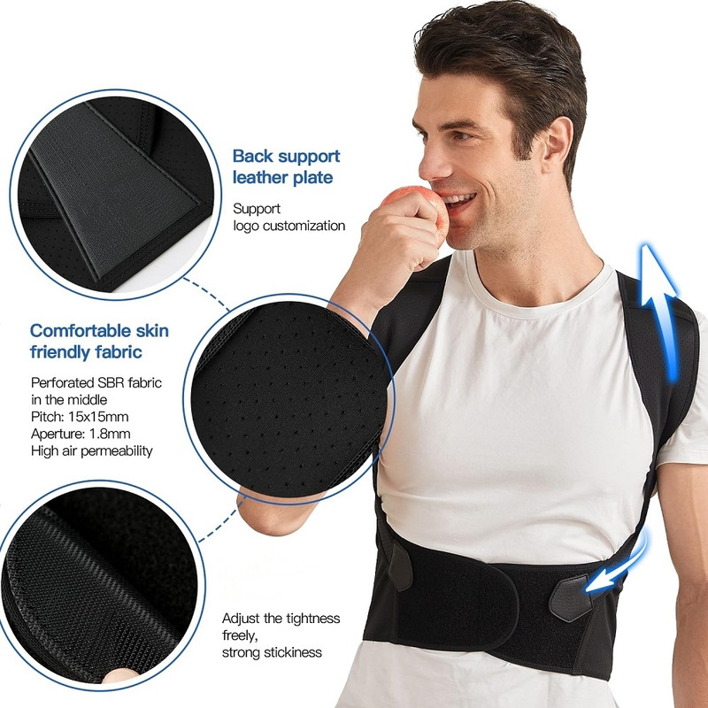 Adjustable Shoulder Straightener, Full Back Support, Back Brace Posture Corrector for Women and Men Pain Relief Upper