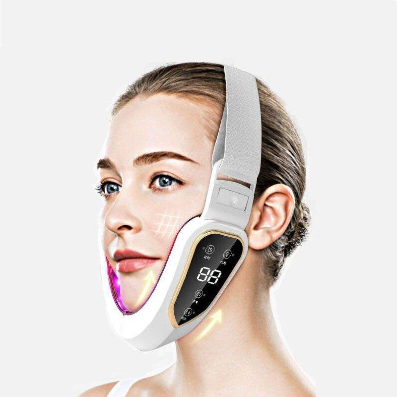 Facial Lifting Device, LED Photon Therapy Slimming Massager, Heated Double Chin V Face Vibration