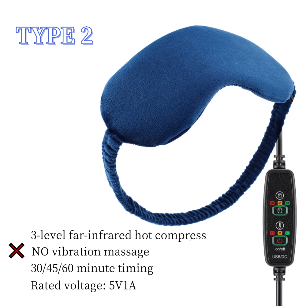 Heated Steam Eyemask USB With Remote Control Hot Compress Eye Mask 6Vibration Massage Dry Eyes Reli 9