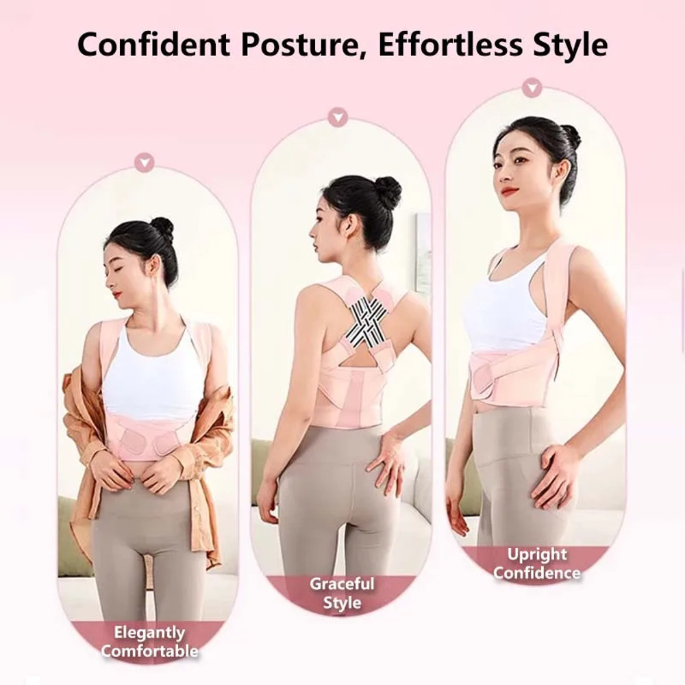 Spine Alignment Waist Trainer Unisex Adjustable Back Support Belt Posture Corrector For Abdominal W 3