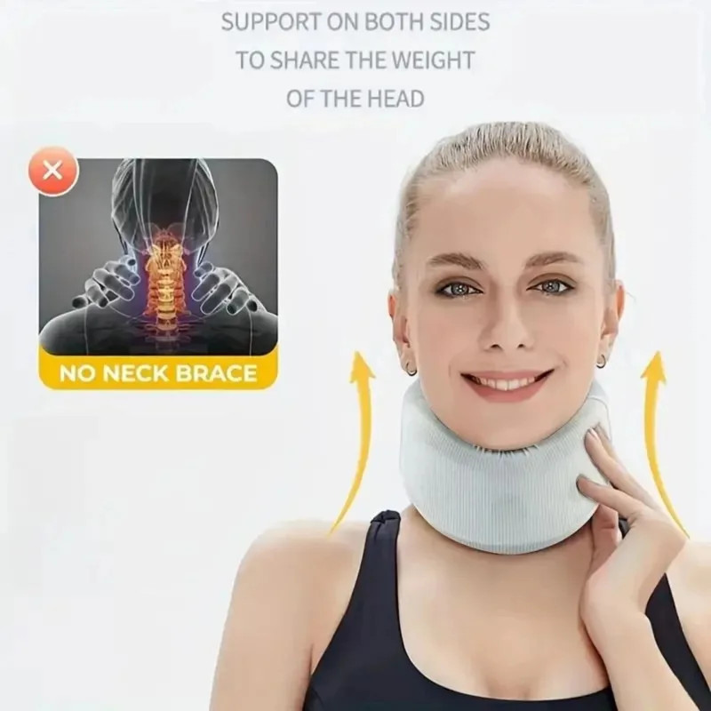 Adjustable Neck Stabilizer, Foam-filled Cervical Support Traction Device, Neck Brace for Neck Stabilization & Pressure