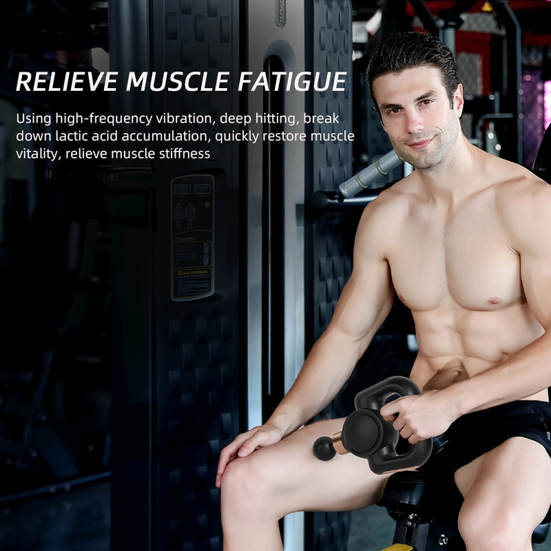 Powerful Multi-Functional Vibrating Massage, 5 Gear Fascia Gun, Stretch Strap, Relieve Muscle Soreness and Weakness