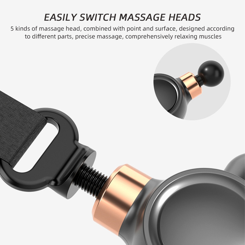 Powerful Multi-Functional Vibrating Massage, 5 Gear Fascia Gun, Stretch Strap, Relieve Muscle Soreness and Weakness