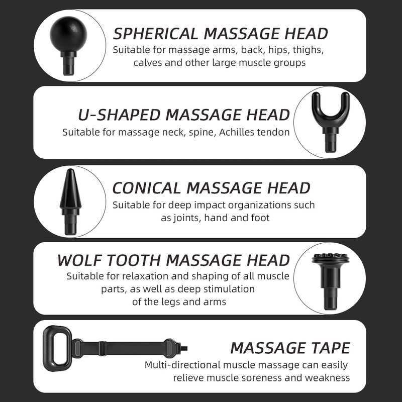 Powerful Multi-Functional Vibrating Massage, 5 Gear Fascia Gun, Stretch Strap, Relieve Muscle Soreness and Weakness