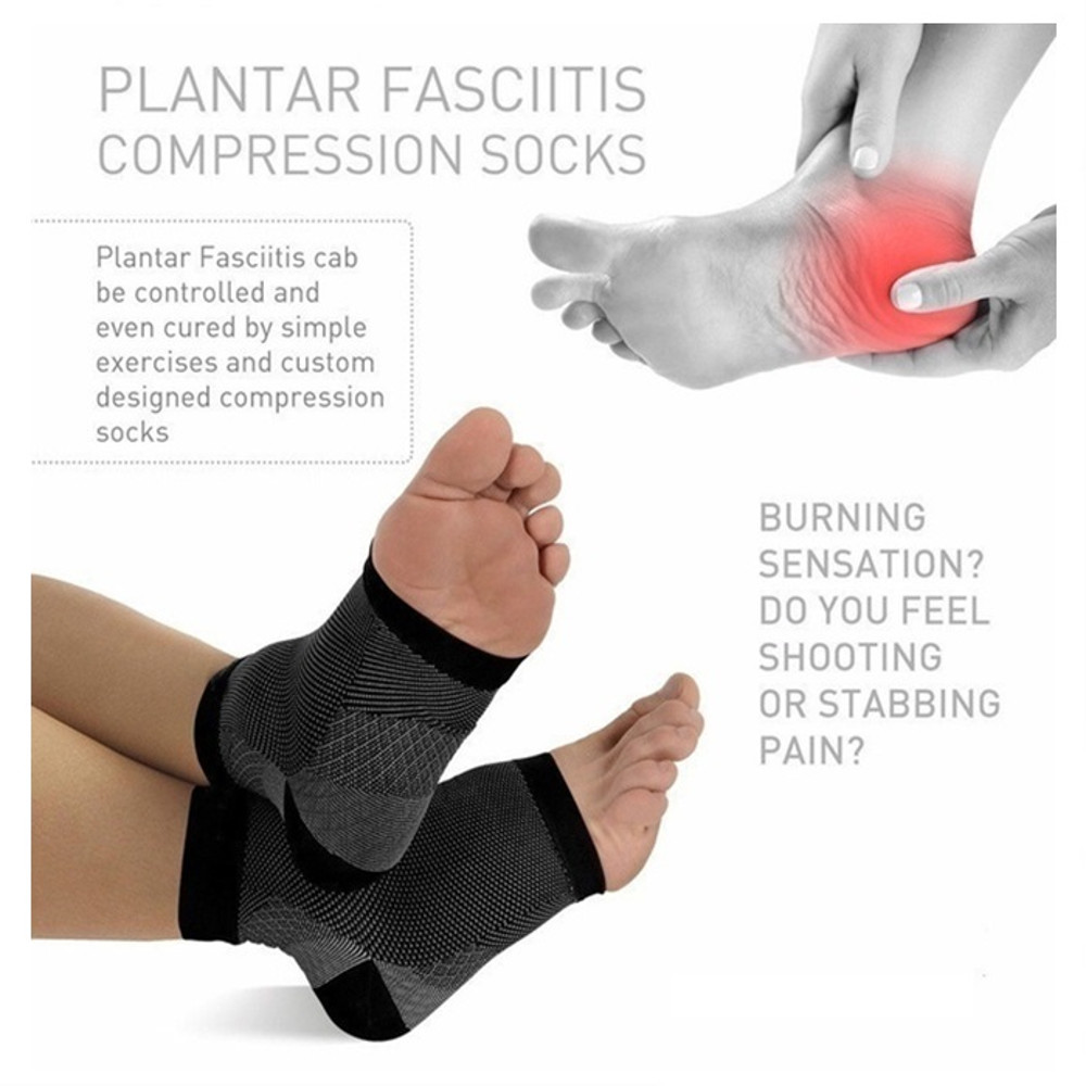 Compression Socks for Ankle Support, 1Pair Plantar Fasciitis Socks Sleeves, Injury Recovery Eases Swelling Women Men
