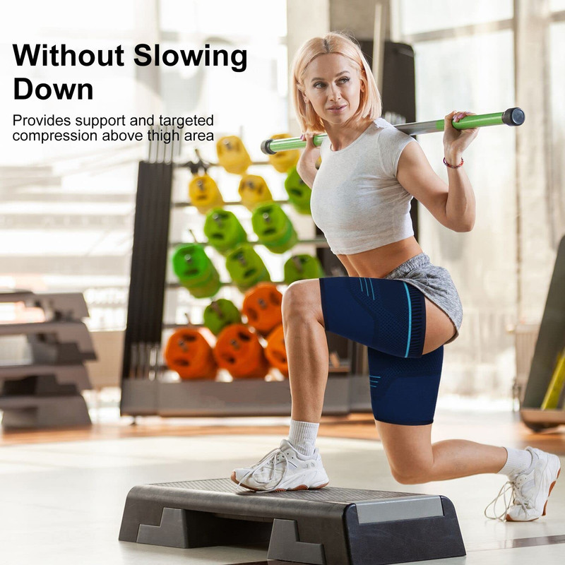 Anti-slip Breathable Quad and Hamstring Support Brace, 1Pcs Thigh Compression Sleeve, Upper Leg Compression Wrap