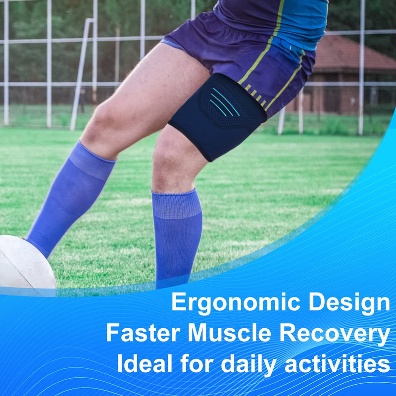 Anti-slip Breathable Quad and Hamstring Support Brace, 1Pcs Thigh Compression Sleeve, Upper Leg Compression Wrap