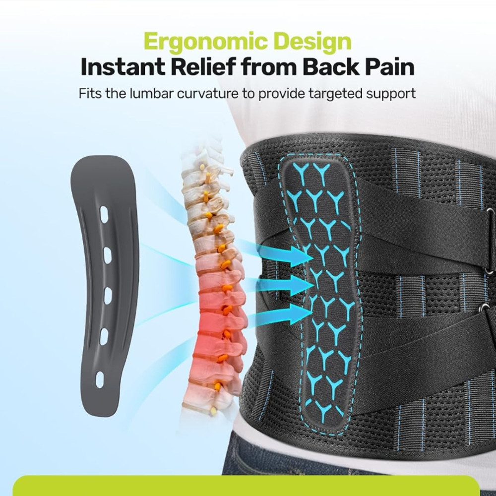 Lumbar Support Belt Back Brace For Lower Back Pain Comfortable 3D Pad Ergonomic 7 Stays Support Eas 4