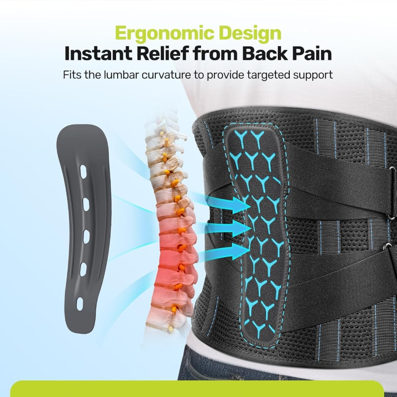 Lumbar Support Belt Back Brace For Lower Back Pain Comfortable 3D Pad Ergonomic 7 Stays Support Eas 4