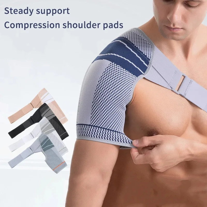 Adjustable Shoulder Support Pad Strap Band, Torn Rotator Cuff Support Brace, Wrap Compression Back Guard