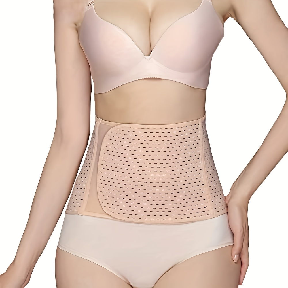 Black Polyester Abdominal Shaping Belt, Adjustable Breathable Lumbar Support Belt, Targeted Compression Pads Lower Back