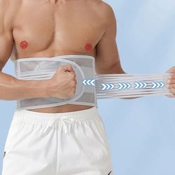 ergonomic back support belt, spine support corset, adjustable breathable waist brace, lumbar support belt